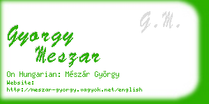 gyorgy meszar business card
