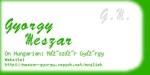 gyorgy meszar business card